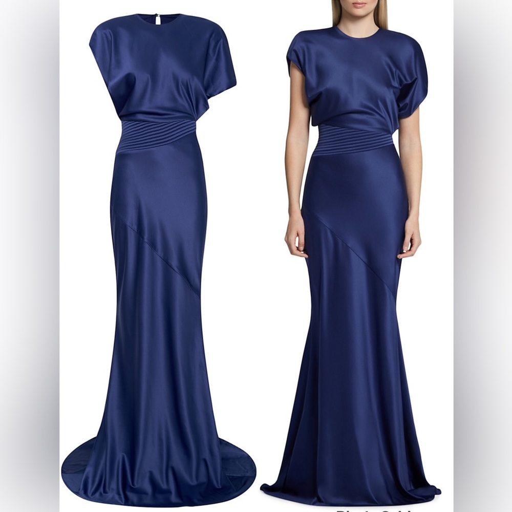 ZHIVAGO Signature Bond Gown Navy Blue Maxi Dress